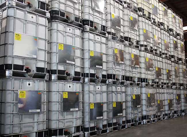 330 Gallon Intermediate Bulk Containers Stacked And Ready To Ship
